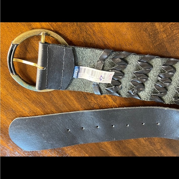 New Jag 3” Wide Black Belt with Buckle 4” Genuine Leather with Weaving XL - Picture 8 of 9